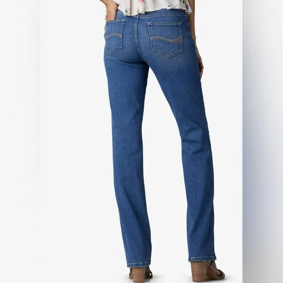 Lee Regular Fit Bootcut Mid Rise Medium Wash Womens Blue Jeans , 12 - Picture 2 of 6